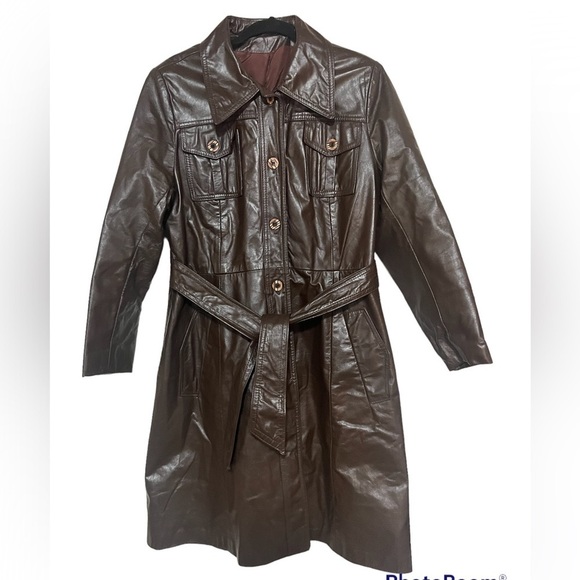 Leathercraft Process of America Jackets & Coats Rare Vintage 97s Retro Leather Trench Coat